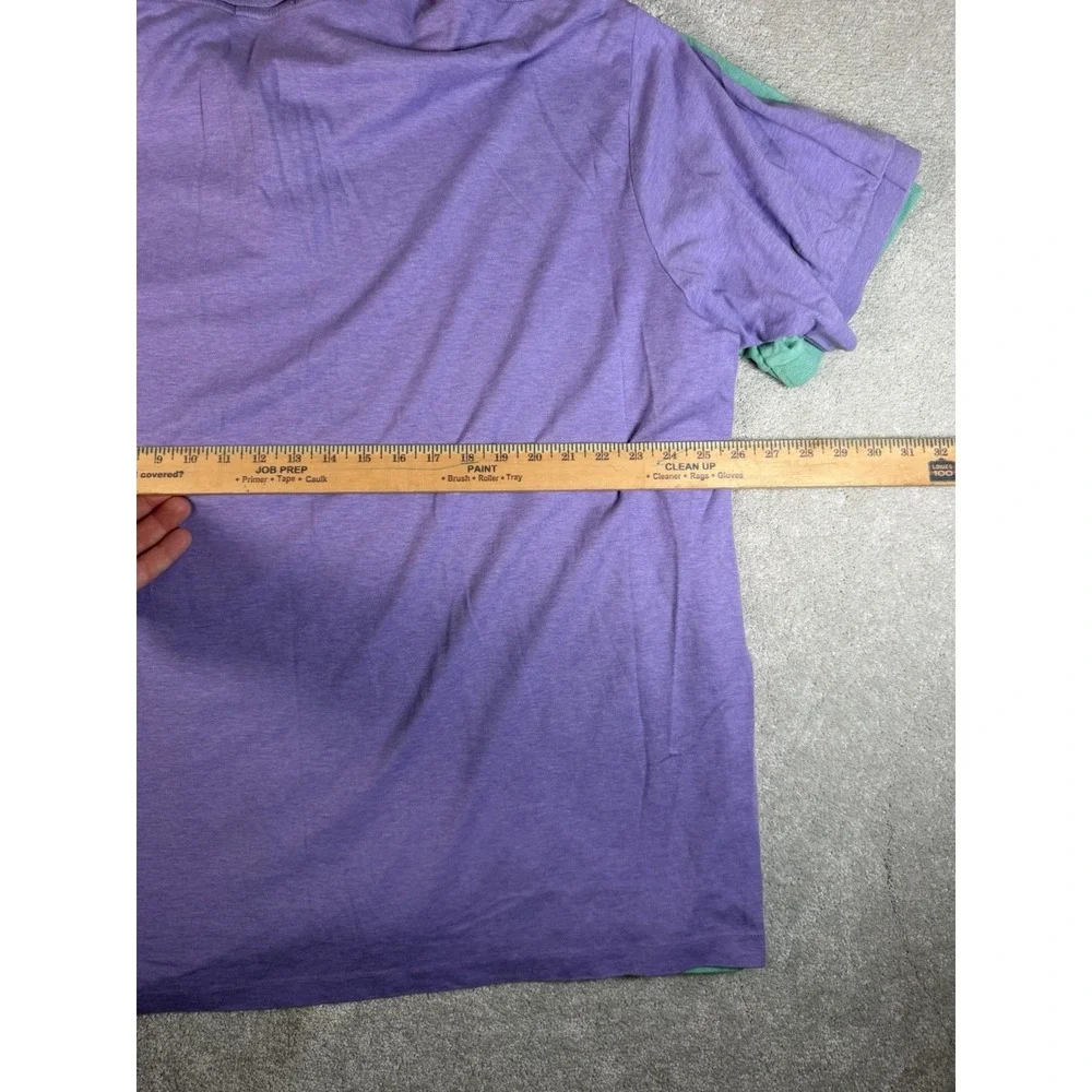 LOT OF 2 Polo Ralph Lauren Polo Shirts S/S Flesh Pony Green & Purple 2XLT Boxy**